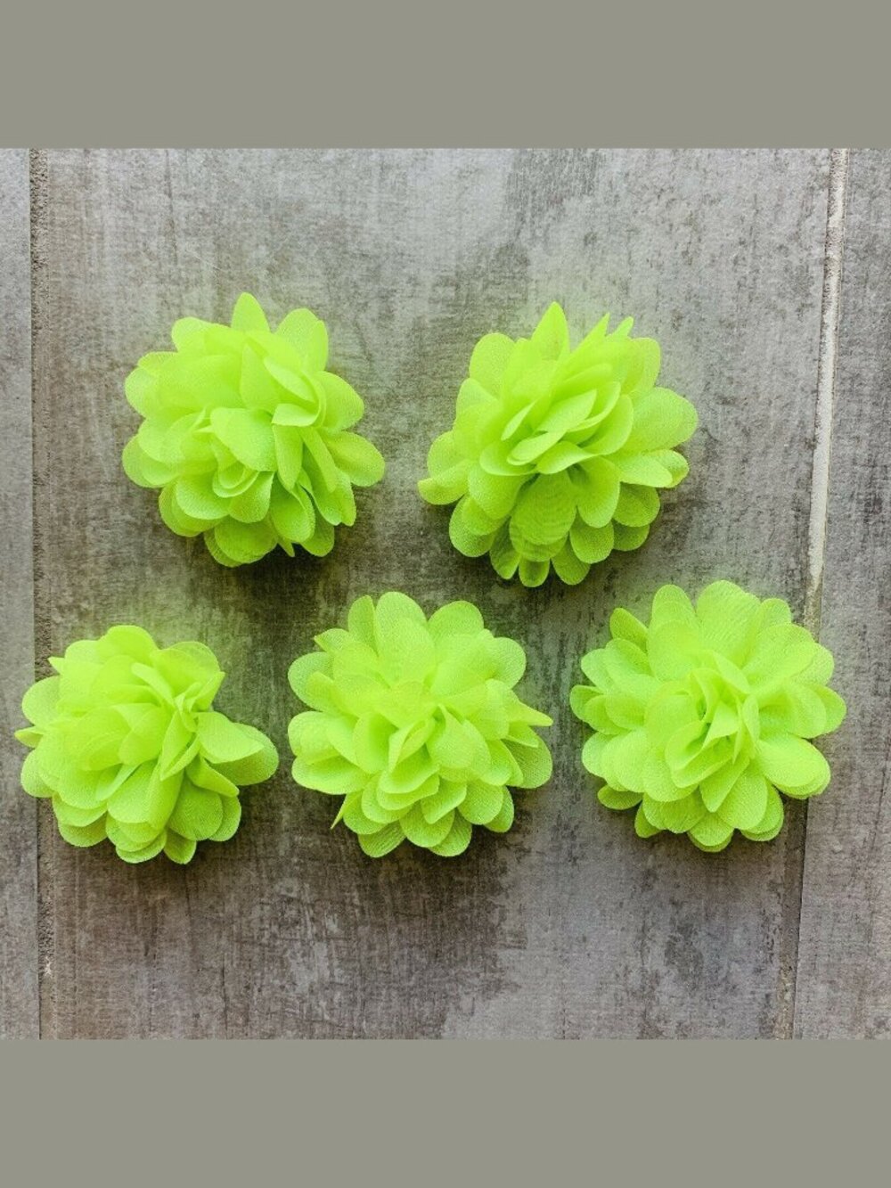 Handmade Set of 5 Chiffon Flower Fridge Refrigerator Magnets Boho Decor Ne Green
